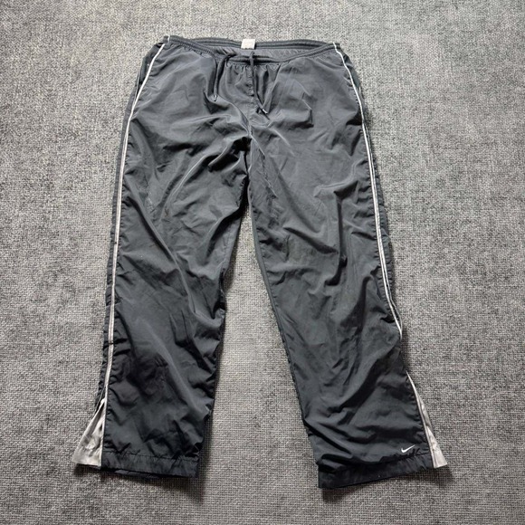 Nike Other - Nike Track Pants Mens XL Black Vintage Y2K Nylon Windbreaker Baggy Piping